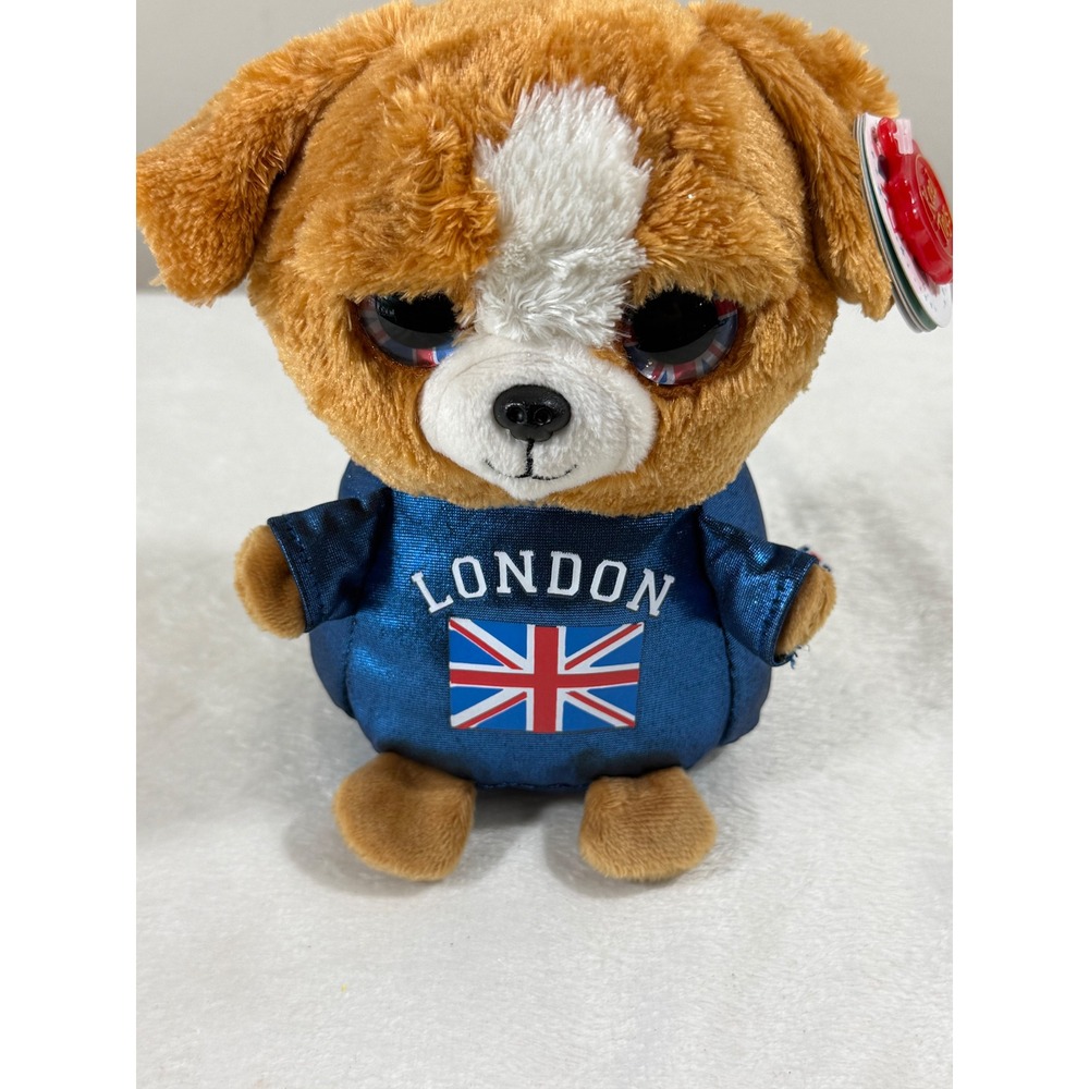 NWT Keel Toys Animotsu London Bulldog Plush 6" Union Jack Souvenir Kawaii